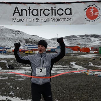 Antarctica Marathon winner Alan Nawoj