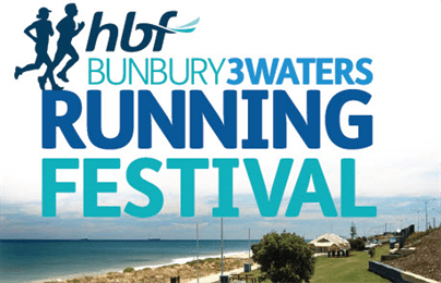 Bunbury 3 Waters Running Festival logo on RaceRaves