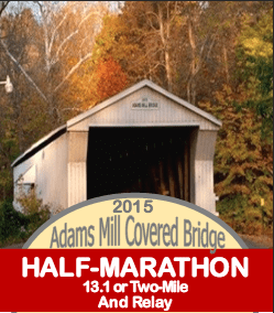 Adams Mill Covered Bridge Half Marathon logo on RaceRaves