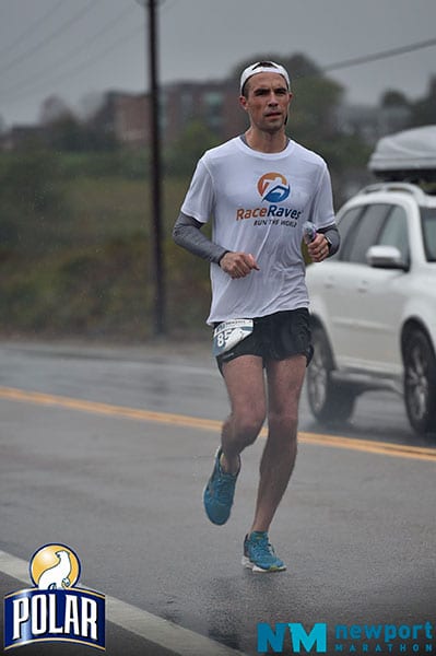 Dan Solera repping RaceRaves at Newport Marathon in Rhode Island