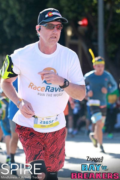 Eric McClendon repping RaceRaves at Bay to Breakers 2016