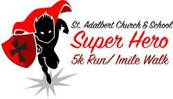 St. Adalbert Super Hero 5K logo on RaceRaves