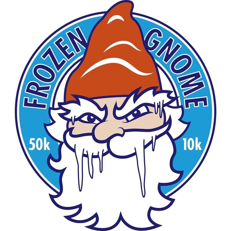 Frozen Gnome 10K & 50K logo on RaceRaves
