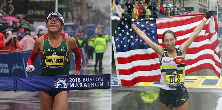 Yuki Kawauchi and Desiree Linden win the 2018 Boston Marathon