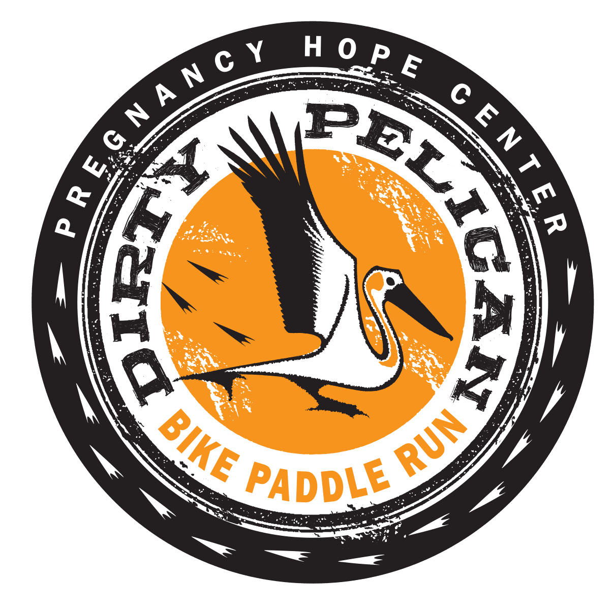 Dirty Pelican Bike Paddle Run logo on RaceRaves