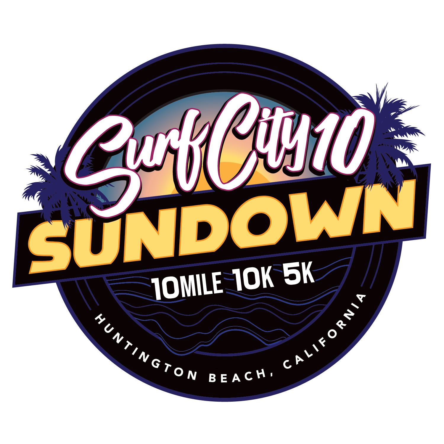 Surf City 10 Sundown logo on RaceRaves