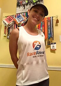 RaceRaves member Lorelei Suehrstedt at home among her medals