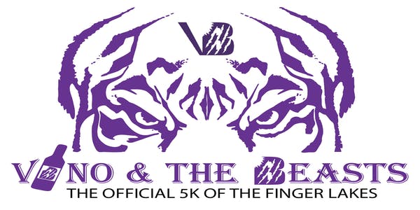 Vino and the Beasts 5K Obstacle Wine Run logo on RaceRaves