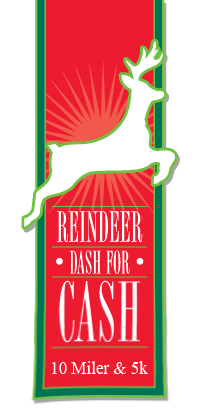 Reindeer Dash for Cash 10 Miler & 5K logo on RaceRaves
