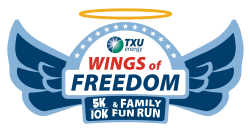 TXU Energy Wings of Freedom 5K & 10K logo on RaceRaves