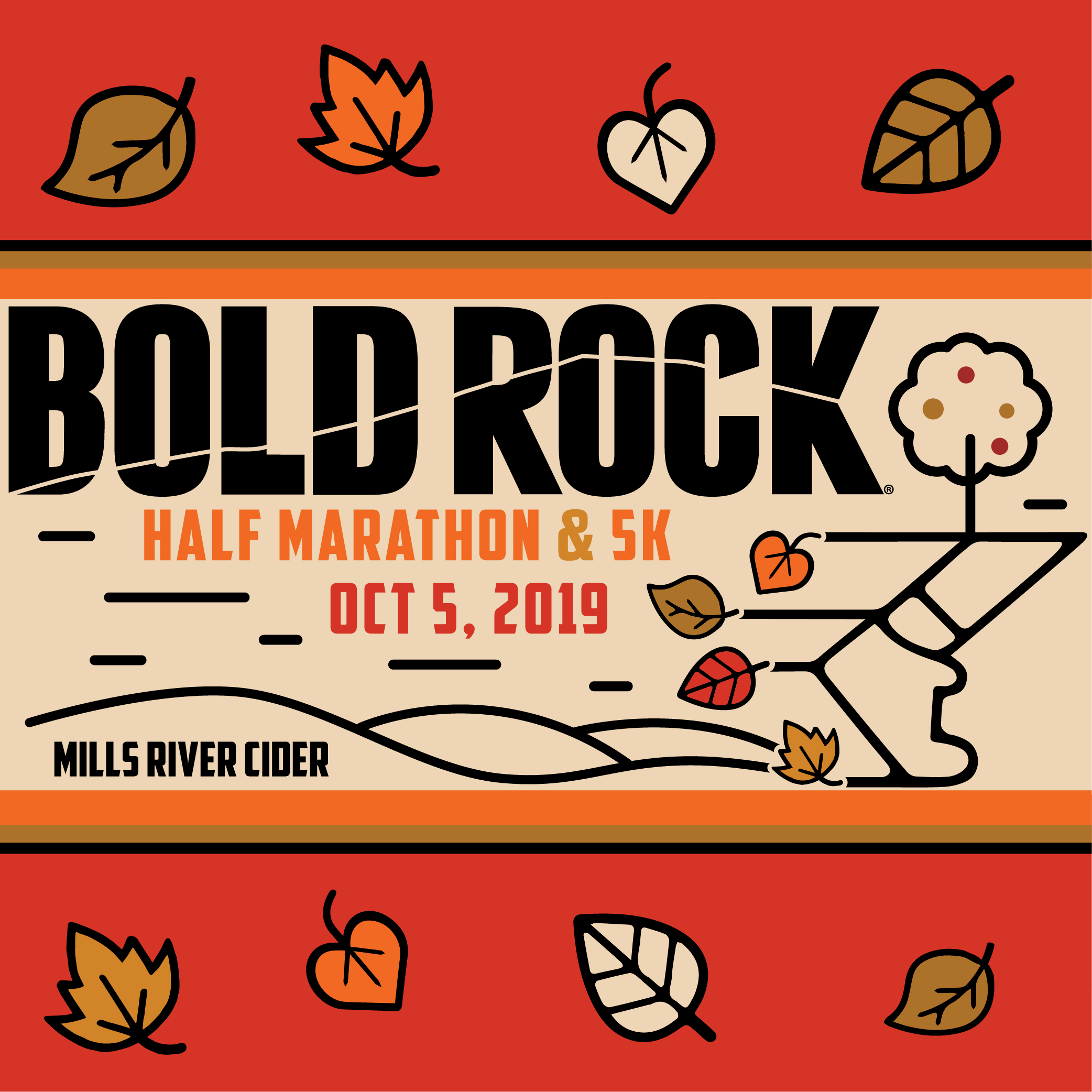 Bold Rock Half Marathon & 5K logo on RaceRaves