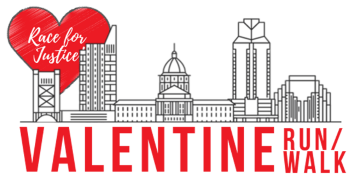 LSNC Race for Justice Valentine Run logo on RaceRaves