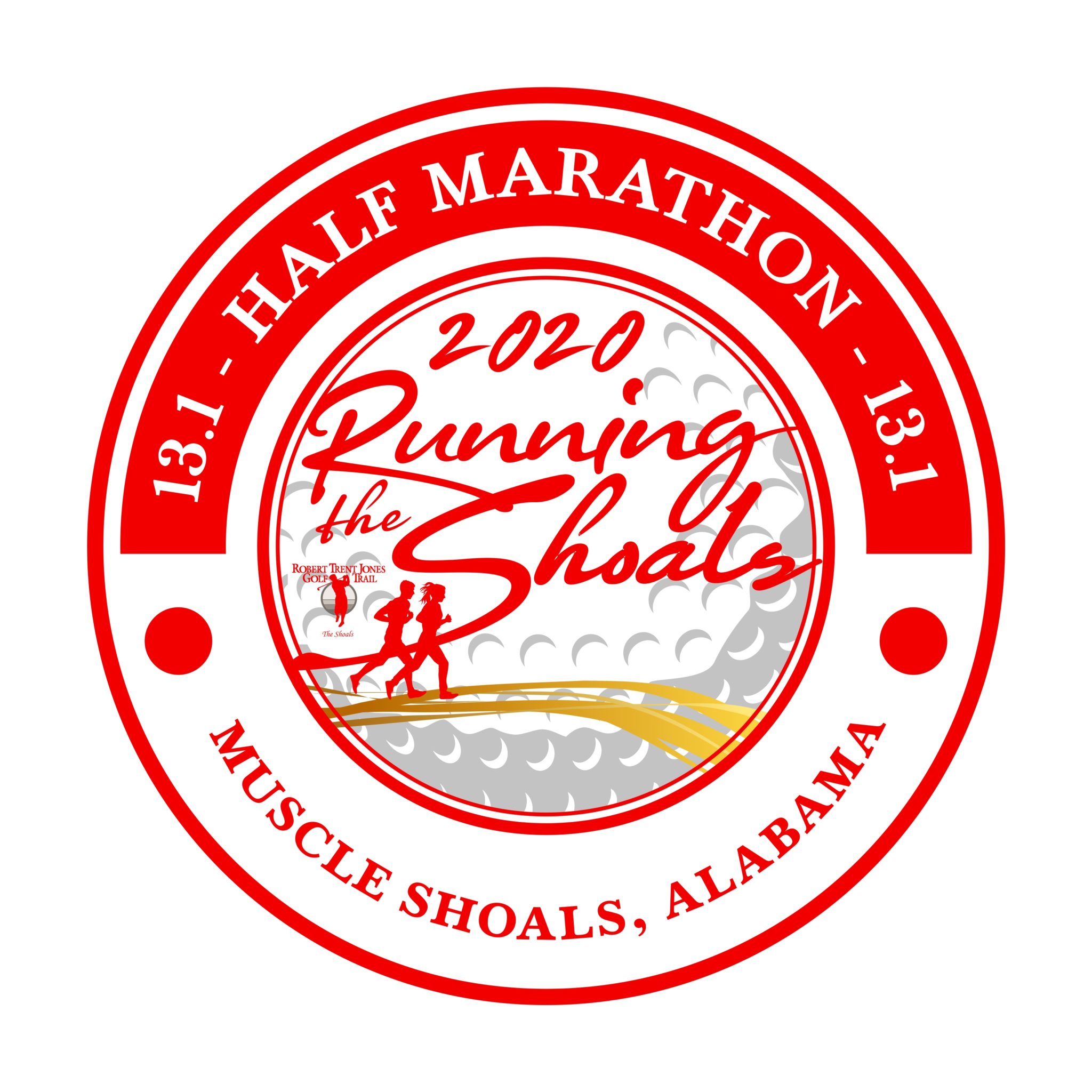 Running the Shoals Half Marathon logo on RaceRaves