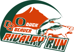 Duck vs Beaver Rivalry Run logo on RaceRaves