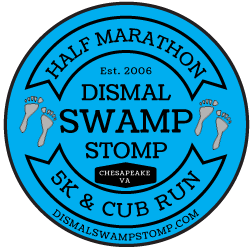 Dismal Swamp Stomp Running Festival logo on RaceRaves