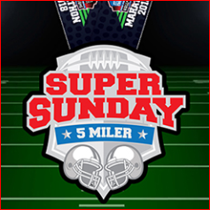 Super Sunday 5 Miler logo on RaceRaves