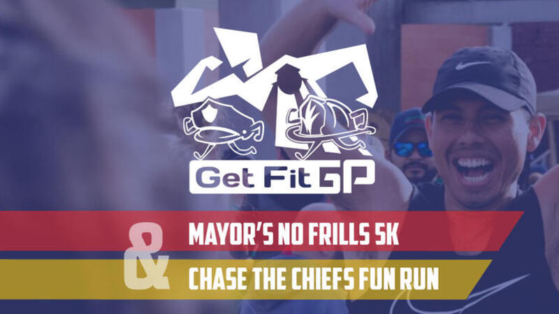 Get Fit Mayor’s No Frills 5K & Chase the Chiefs 1 Miler logo on RaceRaves