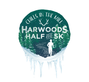 Chills in the Mill Harwood Half & 5K logo on RaceRaves