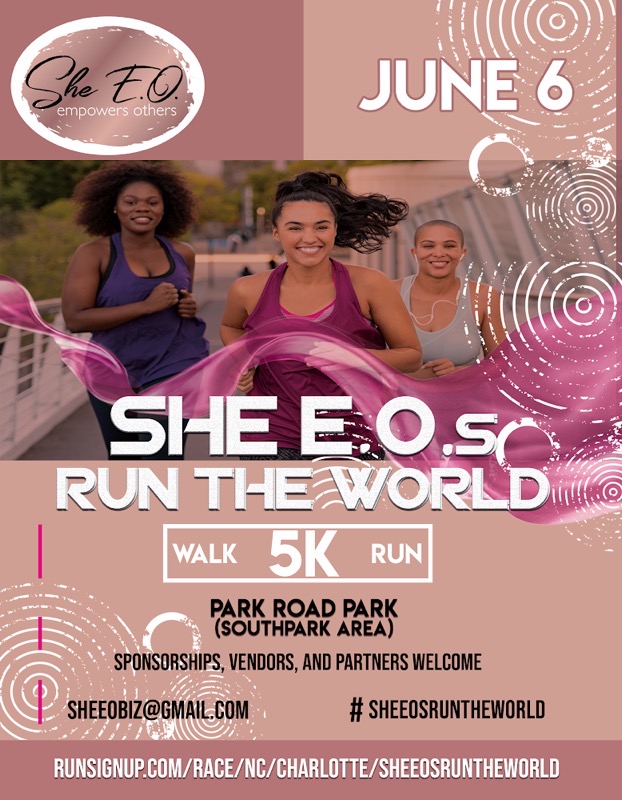 She E.O.s Run the World logo on RaceRaves