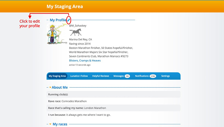 Mike Sohaskey's Staging Area page on RaceRaves