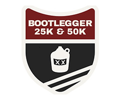 Bootlegger 25K & 50K logo on RaceRaves