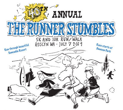 Runner Stumbles 5K & 10K logo on RaceRaves