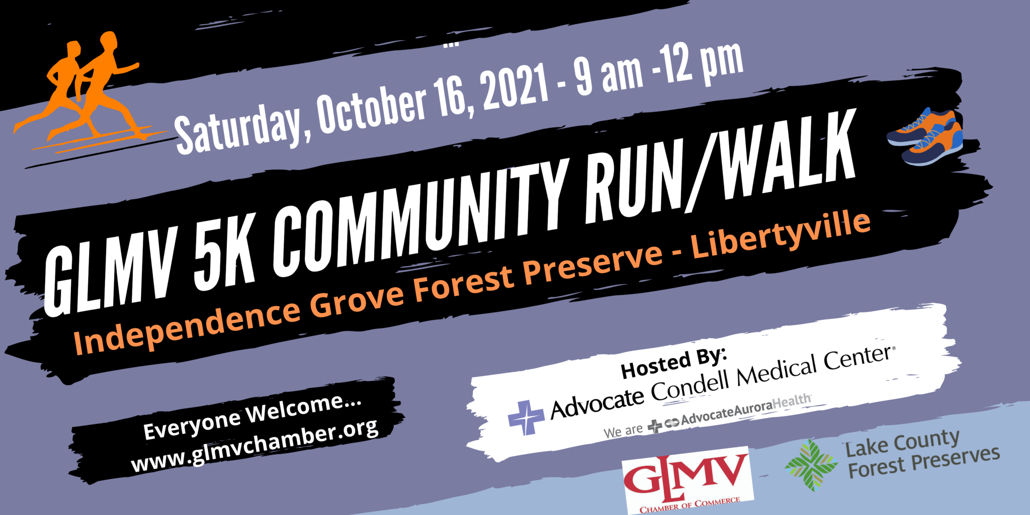 GLMV 5K Community Fun Run & Walk logo on RaceRaves