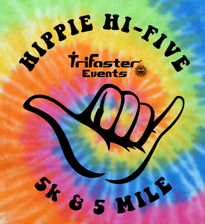 Tri Faster Hippie Hi-Five 5K & 5 Mile logo on RaceRaves