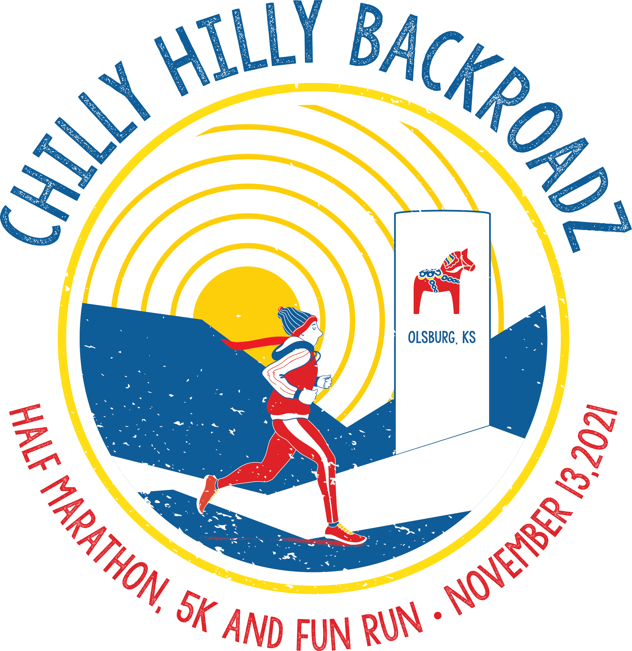 Chilly Hilly Backroadz Half Marathon & 5K logo on RaceRaves