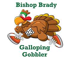 Bishop Brady Galloping Gobbler logo on RaceRaves