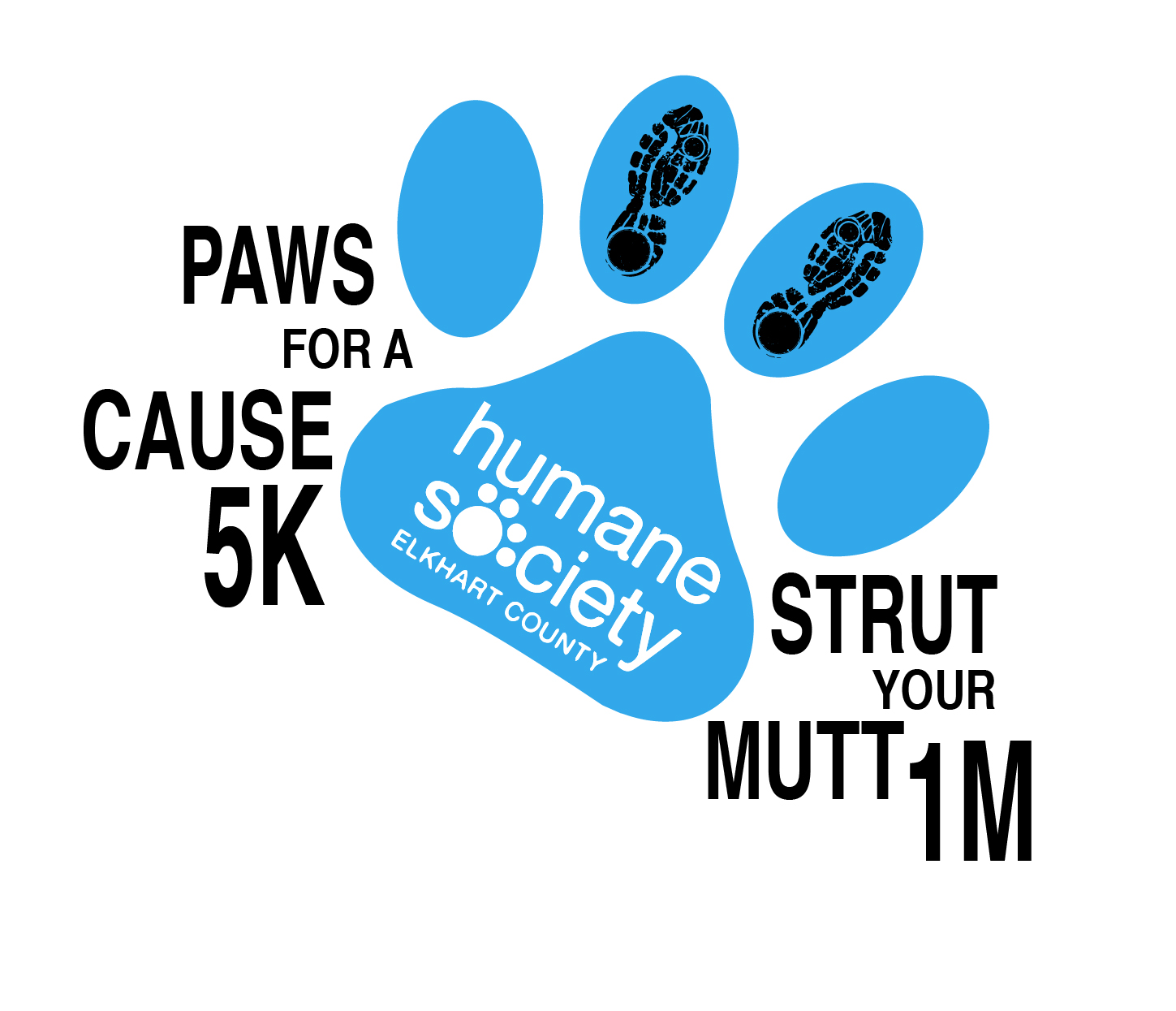 5K Paws for a Cause and 1M Strut your Mutt logo on RaceRaves