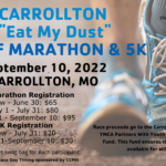 Eat My Dust 5K & Half Marathon logo on RaceRaves