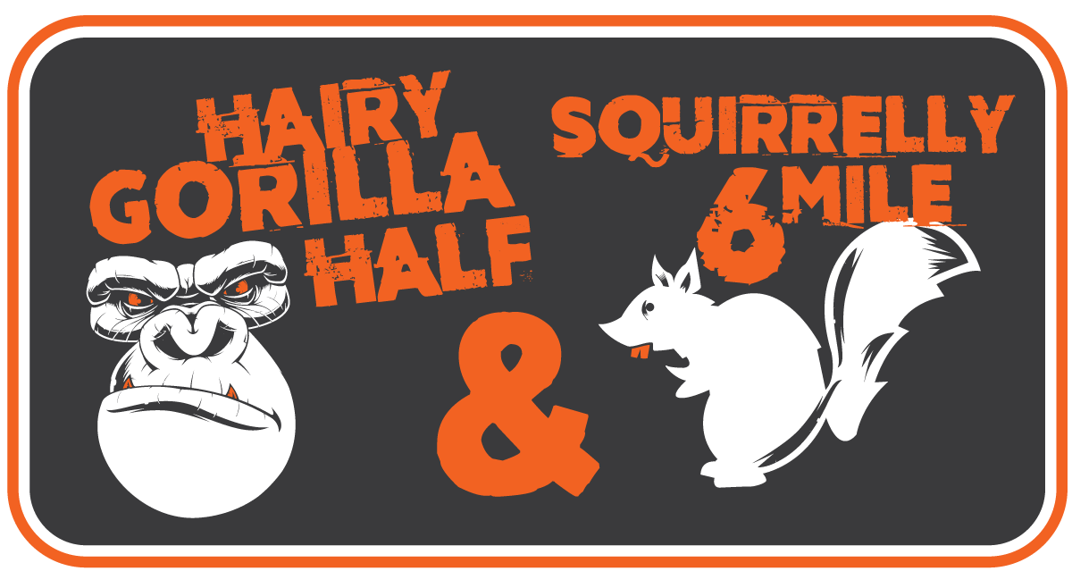 Hairy Gorilla Half Marathon & Squirrelly Six Mile logo on RaceRaves