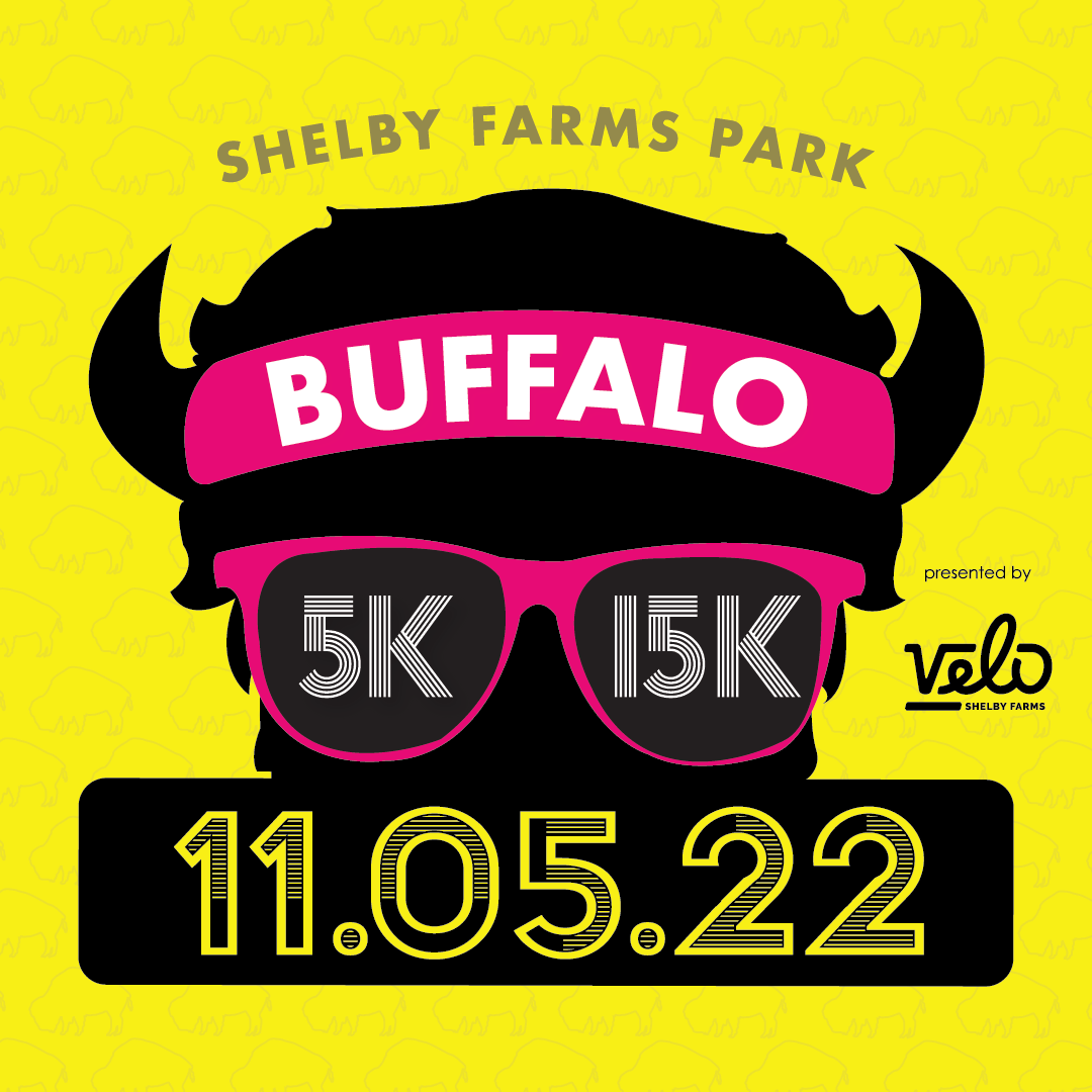 Shelby Farms Park Buffalo Run 5K + 15K logo on RaceRaves