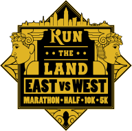 Run the Land East vs. West logo on RaceRaves