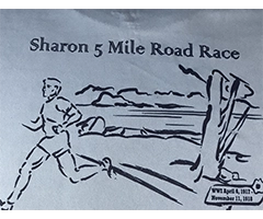 Sharon Five Road Race logo on RaceRaves