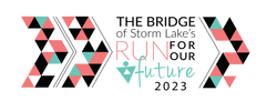 Bridge of Storm Lake’s Run for our Future logo on RaceRaves