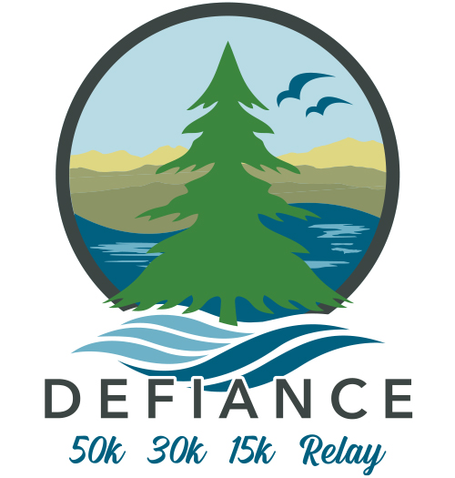 Defiance 50K logo on RaceRaves