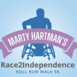 Marty Hartman’s Race2Independence Roll Run Walk 5K logo on RaceRaves
