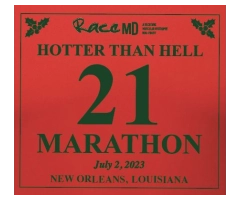 Hotter Than Hell Marathon for RaceMD logo on RaceRaves