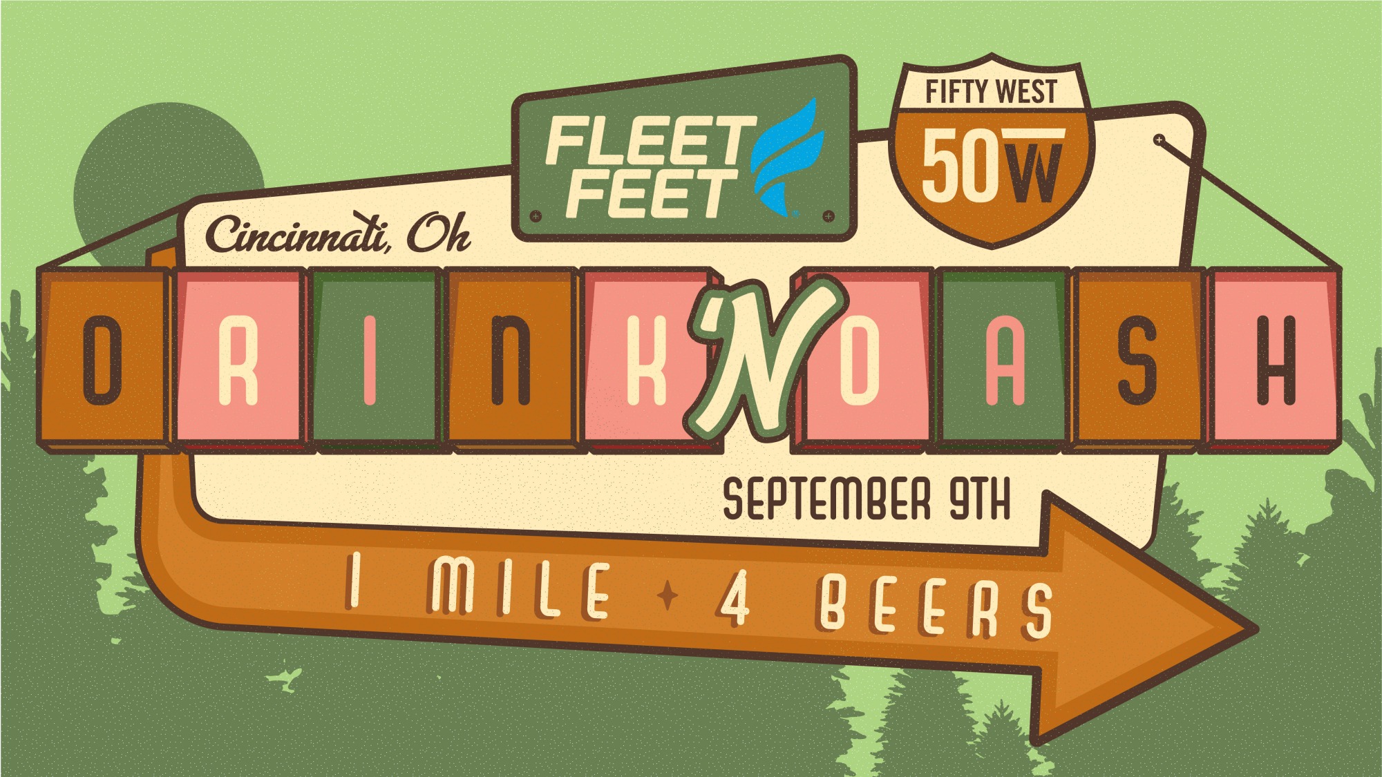 Fleet Feet Drink ‘N Dash logo on RaceRaves