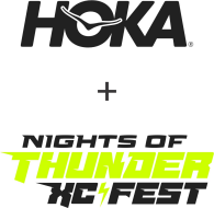 Hoka + Nights of Thunder XC Fest logo on RaceRaves