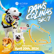 Paws Colinas 5K-9 logo on RaceRaves