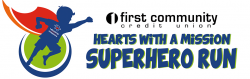 Hearts With A Mission Superhero Run logo on RaceRaves