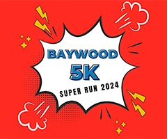 Baywood 5K Super Run logo on RaceRaves