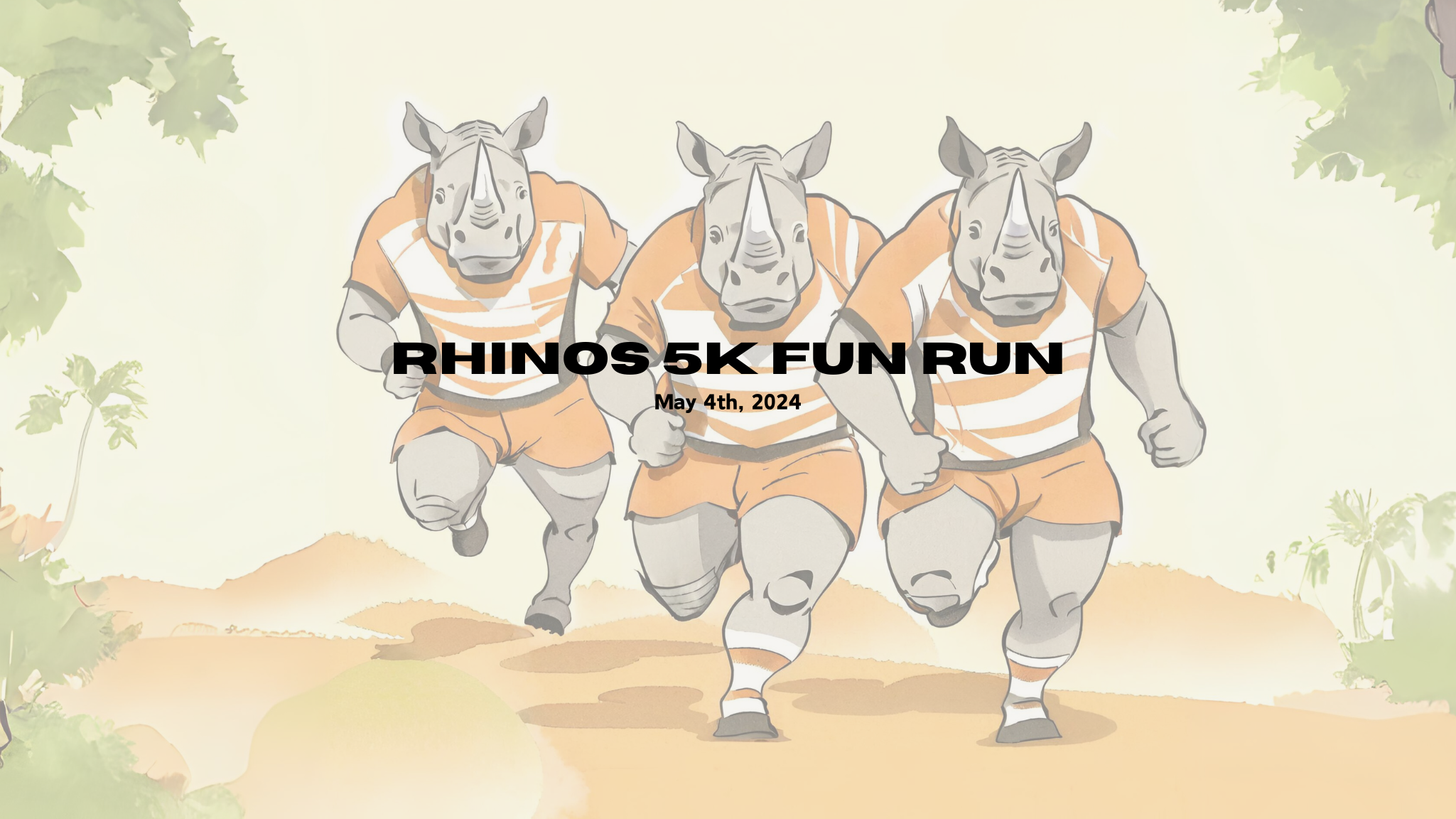 Rhinos 5K Fun Run logo on RaceRaves