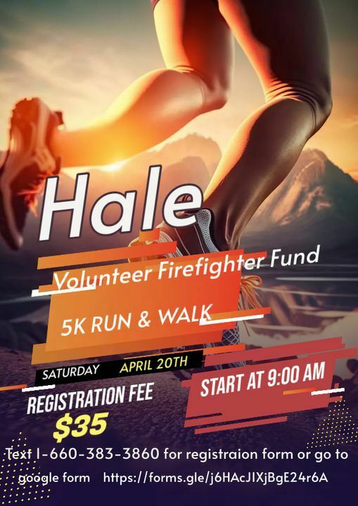 Hale Volunteer Firefighter Fund 5k Run Walk logo on RaceRaves