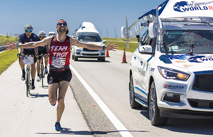 Winner Calum Neff of Canada performs during the Wings for Life World Run, in Sunrise, Florida, United States on May 7, 2017. // Marv Watson for Wings for Life World Run // AP-1RXU9P2KD2111 // Usage for editorial use only //