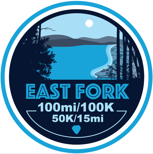 East Fork 100 Mile, 100K, 50K & 15 mile logo on RaceRaves