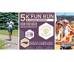 5K Fun Run x Blackbird Brewery logo on RaceRaves